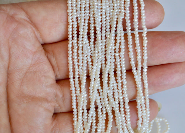 WHOLESALE 2 mm Tiny Seed Pearl Beads Natural White Pink Or Gray Color Potato Freshwater Pearls Genuine Freshwater Pearl Seed Pearls #821