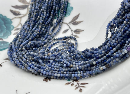 2 mm Faceted Round Tiny Multi Blue Sodalite Gemstone Beads Genuine Natural Sodalite Loose Beads 13 Inches Strand #4140