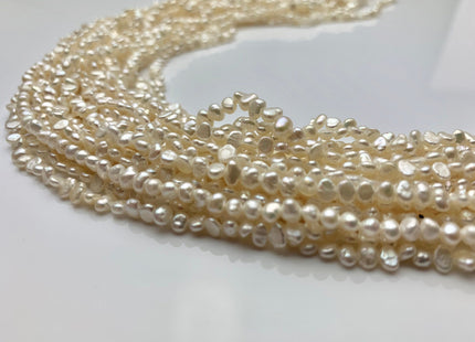 3x4 mm Natural White Potato Nugget Freshwater Seed Pearl Beads Genuine Freshwater Pearls Tiny White Nugget Cultured Seed Pearl Beads #270