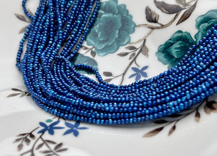 1.5-2 mm Electric Blue Tiny Freshwater Potato Pearls Genuine Freshwater Seed Electric Blue Color Pearl Beads #P2011