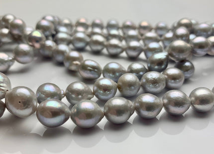 9-12 mm AAA Gray Color Baroque Freshwater Pearl Beads Genuine Cultured Baroque Edison Pearls 35 Pieces #P1206
