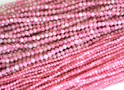 2mm 2.5mm OR 3.5mm Natural Pink Micro Faceted Round Tourmaline Gemstone Beads Tiny Pink Tourmaline Loose Beads #2051