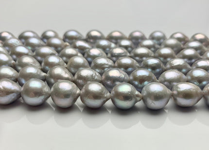 9-12 mm AAA Gray Color Baroque Freshwater Pearl Beads Genuine Cultured Baroque Edison Pearls 35 Pieces #P1206