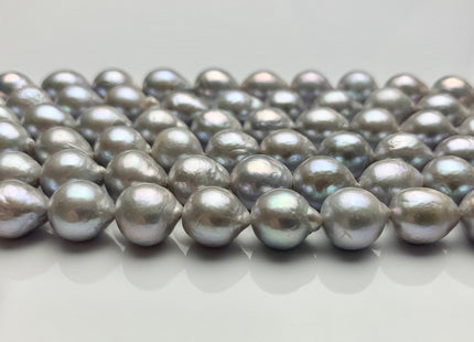 9-12 mm AA Gray Color Baroque Freshwater Pearl Beads Genuine Cultured Baroque Edison Pearls 35 Pieces #P1206
