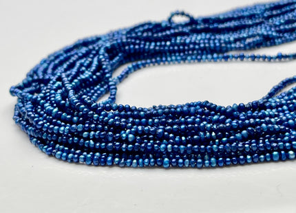 1.5-2 mm Electric Blue Tiny Freshwater Potato Pearls Genuine Freshwater Seed Electric Blue Color Pearl Beads #P2011