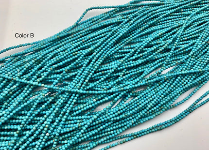 2mm Smooth Round Tiny Howlite Turquoise Color Beads Smooth Howlite Gemstone Beads #496