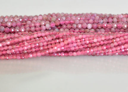 2mm 2.5mm OR 3.5mm Natural Pink Micro Faceted Round Tourmaline Gemstone Beads Tiny Pink Tourmaline Loose Beads #2051