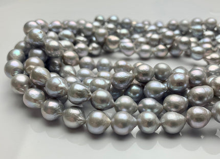 9-12 mm AA Gray Color Baroque Freshwater Pearl Beads Genuine Cultured Baroque Edison Pearls 35 Pieces #P1206