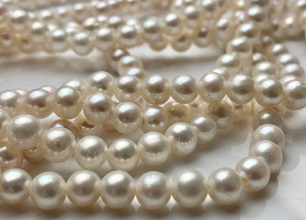 8mm AAA Large Hole Round Natural White Freshwater Pearl Beads Hole Size 1.0mm Or 1.2mm Genuine Top Quality High Luster Pearls 54 Beads #1066