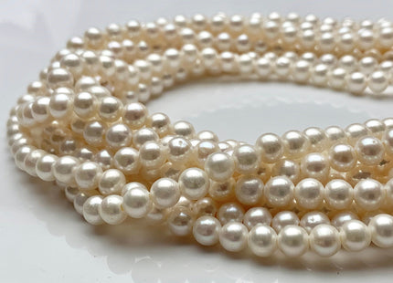 8mm AAA Large Hole Round Natural White Freshwater Pearl Beads Hole Size 1.0mm Or 1.2mm Genuine Top Quality High Luster Pearls 54 Beads #1066