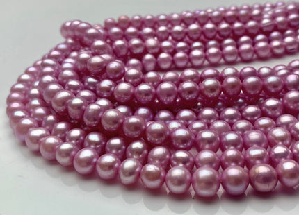 6.5-7mm AA Pink Color Potato Freshwater Pearl Beads High Luster Genuine Pink Colored Freshwater Pearl Beads 65 Pieces #P1518