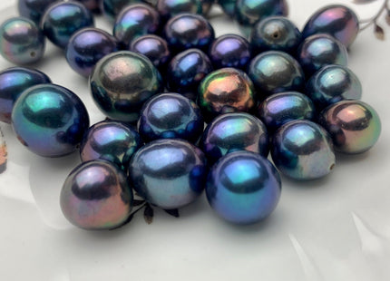 ONE Piece Rare AAA 10-15 mm Top Quality Peacock Color Half Drilled Baroque Freshwater Pearl Genuine Irregular Shape Edison Pearls #P1259