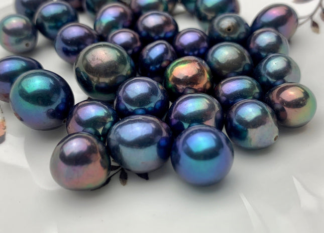 ONE Piece Rare AAA 10-15 mm Top Quality Peacock Color Half Drilled Baroque Freshwater Pearl Genuine Irregular Shape Edison Pearls #P1259
