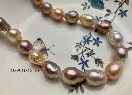 10x14-11x15mm AAAA Graduated Natural Multi Pink Freshwater Baroque/Edison Pearl Limited Edition Irregular Shape Genuine Edison Pearl #1037