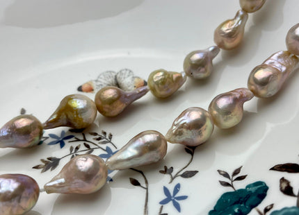 12x16-15x20 mm Natural Pink Color Baroque Freshwater Pearl Beads, Genuine Baroque Pearls, Natural Pink Color Freshwater Pearl Beads #1092