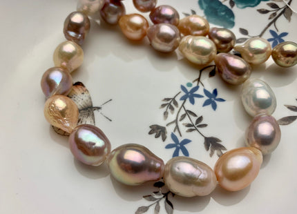 10x14-11x15mm AAAA Graduated Natural Multi Pink Freshwater Baroque/Edison Pearl Limited Edition Irregular Shape Genuine Edison Pearl #1037