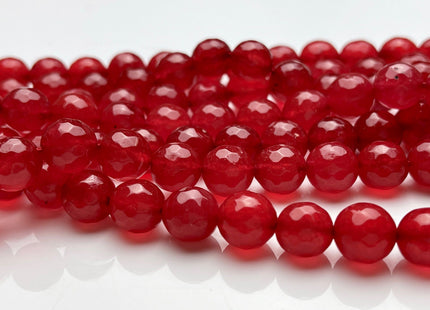10mm Faceted Round Fire Agate Gemstone Beads Heat Treated Orange Red Carnelian Color Genuine Natural Agate 15.5 Inches Strand 38Pieces #3692