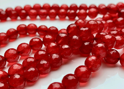 10mm Faceted Round Fire Agate Gemstone Beads Heat Treated Orange Red Carnelian Color Genuine Natural Agate 15.5 Inches Strand 38Pieces #3692