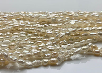 3-3.5x5 mm Natural White Rice Nugget Tiny Seed Freshwater Pearls Genuine Small Rice Nugget Pearls #P1432