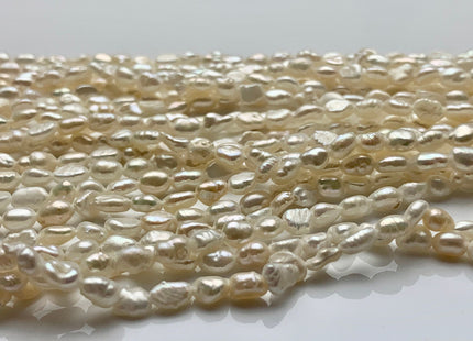 3-3.5x5 mm Natural White Rice Nugget Tiny Seed Freshwater Pearls Genuine Small Rice Nugget Pearls #P1432