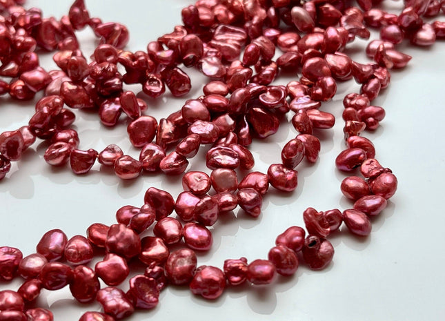 5x6-8 mm AAA Fuchsia Pink Keshi Freshwater Pearls Top Drilled Keshi Pearl Beads Very High Luster Genuine Keishi Freshwater Pearls #P1791