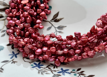 5x6-8 mm AAA Fuchsia Pink Keshi Freshwater Pearls Top Drilled Keshi Pearl Beads Very High Luster Genuine Keishi Freshwater Pearls #P1791