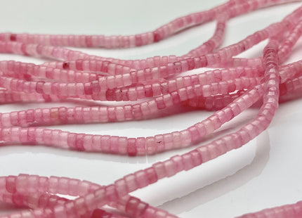 2x4mm Natural Pink Color Jade Heishi Rondelle Shape Genuine Pink Jade Discs Gemstone Loose Beads 15.5 Inches Strand #3830