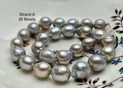 One-Of-A-Kind 13-15x18 mm AAAAA Very Rare Super High Luster Baroque Pearl Beads Genuine Gray Color High Quality Edison Pearls #P2231