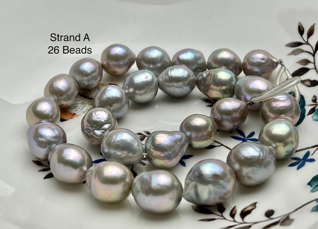 One-Of-A-Kind 13-15x18 mm AAAAA Very Rare Super High Luster Baroque Pearl Beads Genuine Gray Color High Quality Edison Pearls #P2231