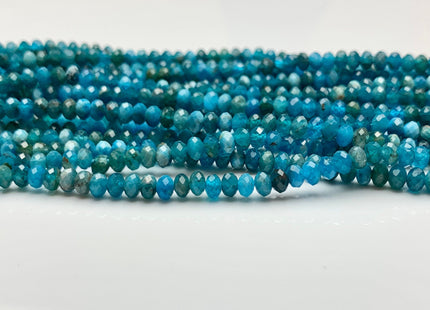 3x4 mm Natural Color Faceted Rondelle Apatite Gemstone Beads Quality Micro Faceted Apatite Gemstone Loose Beads # 2424