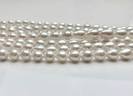 7x8-10 mm AAAA Natural White Freshwater Akoya Quality Pearl Beads Genuine Natural White Very High Luster Chinese Freshwater Pearls #1635
