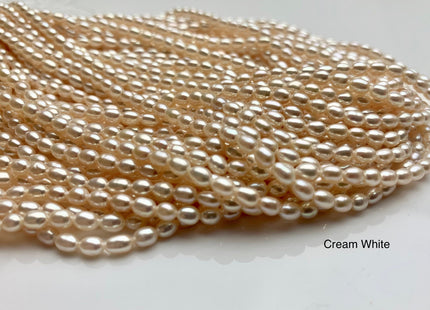 3-3.5x4 mm AAAA Natural White Rice Tiny Seed Freshwater Pearls High Luster Very Rare Genuine Natural Rice Freshwater Pearls 92 Pieces #P1802