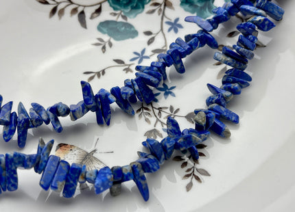 4-5x11-23 mm Natural Dark Blue Color Lapis Gemstone Beads Irregular Chips Shape Genuine Top Drilled Lapis Gemstone Loose Beads #4009