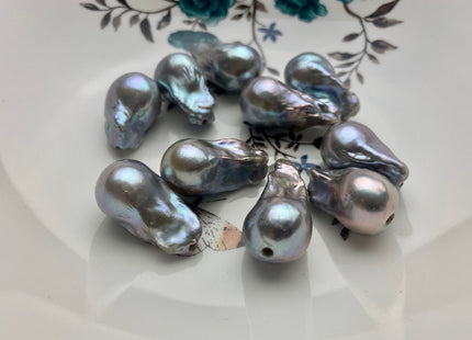 ONE Piece 16-19x25-30 mm AAA Large Hole Jumbo Gray Baroque Pearl Beads Hole Size 2.2mm Genuine High Luster Baroque Pearls #P1080