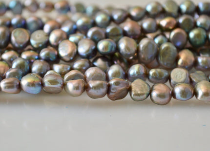 8-10mm Gray Pinkish Nugget Freshwater Pearl Beads Cultured Freshwater Pearls Genuine Natural Pearl #796