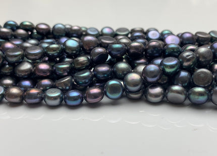6.5-7 mm AA Button Freshwater Pearl Beads Round Nugget Shape Natural White/ Peacock / Olive Green Color Round Nuggets Pearl Beads #90