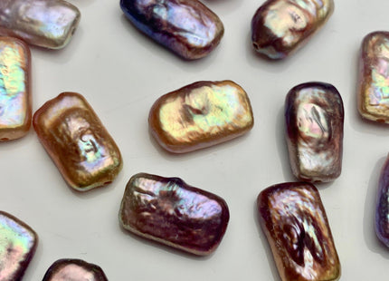 ONE Piece AAAA 10x17-18 mm Natural Mauve Pink High Luster Large Hole Rectangle Coin Pearl For Earring Pendant Hole Size 1.0/1.2 mm #P1222