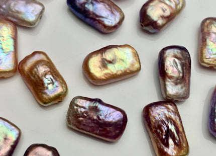 ONE Piece AAAA 10x17-18 mm Natural Mauve Pink High Luster Large Hole Rectangle Coin Pearl For Earring Pendant Hole Size 1.0/1.2 mm #P1222