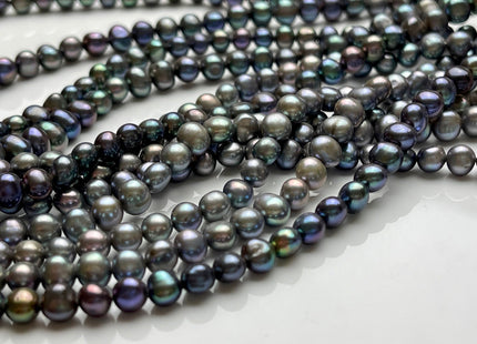 4-5 mm AA Gray Or Peacock Color Potato Freshwater Pearl Beads Genuine Cultured Freshwater Potato Pearl Beads 91 Pieces #P1530