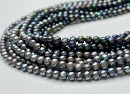 4-5 mm AA Gray Or Peacock Color Potato Freshwater Pearl Beads Genuine Cultured Freshwater Potato Pearl Beads 91 Pieces #P1530
