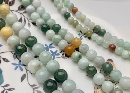 4mm 6mm 8mm 10mm Smooth Round Burmese Jade Beads Natural Green Color Burmese Jade Loose Beads 15.5 Inches Strand #2593