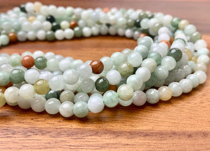 4mm 6mm 8mm 10mm Smooth Round Burmese Jade Beads Natural Green Color Burmese Jade Loose Beads 15.5 Inches Strand #2593