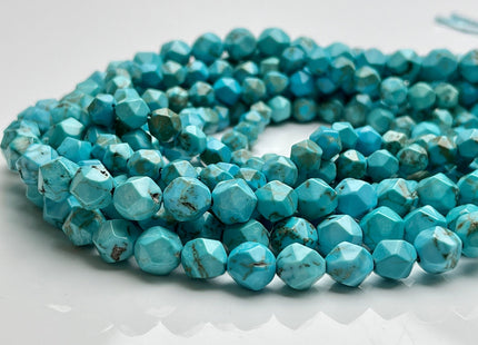 6mm 8mm Faceted Star Cut Multi Blue Brown Color Turquoise Gemstone Beads #4064