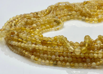 2mm 3mm 4mm AAA Natural Color Micro Faceted Round Tiny Yellow Opal Gemstone Beads Genuine Gemmy Yellow Color Quality Opal 15.5 Inches #3612