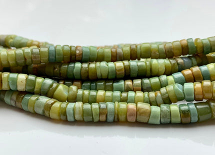 5-6mm 6-7mm 7-8mm AAA 100% All Natural Smooth Heishi Bumble Bee Opal Gemstone Multi Natural Yellow Green Brown Opal Beads 8 Inches #3195