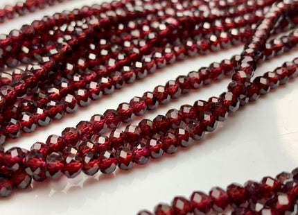 3x4 mm AAA Natural Color Faceted Rondelle Garnet Gemstone Beads Top Quality Micro Faceted Red Garnet Gemstone Loose Beads # 2441