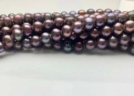 8-9 mm AA Large Hole Half Strand Purple Peacock Color Freshwater Pearl Beads Potato Shape Hole Size 2.2mm Genuine Freshwater Pearls #1720
