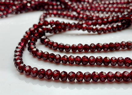 3x4 mm AAA Natural Color Faceted Rondelle Garnet Gemstone Beads Top Quality Micro Faceted Red Garnet Gemstone Loose Beads # 2441