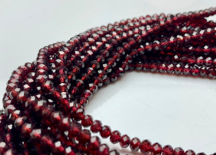 3x4 mm AAA Natural Color Faceted Rondelle Garnet Gemstone Beads Top Quality Micro Faceted Red Garnet Gemstone Loose Beads # 2441
