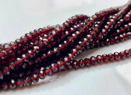 3x4 mm AAA Natural Color Faceted Rondelle Garnet Gemstone Beads Top Quality Micro Faceted Red Garnet Gemstone Loose Beads # 2441